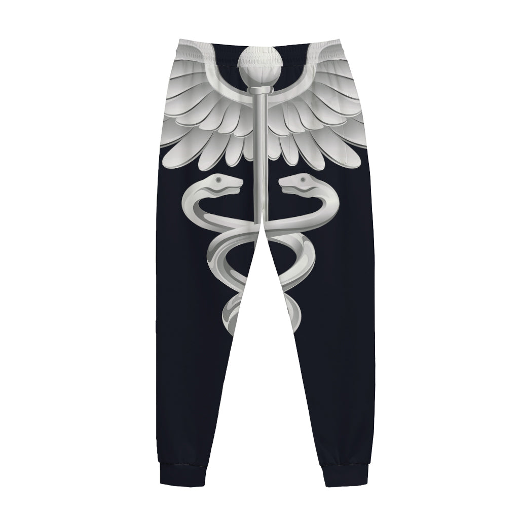 Caduceus Symbol Of Medicine Print Jogger Pants