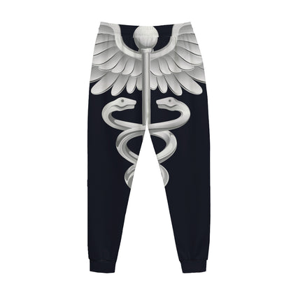 Caduceus Symbol Of Medicine Print Jogger Pants