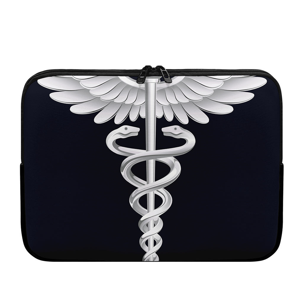 Caduceus Symbol Of Medicine Print Laptop Sleeve