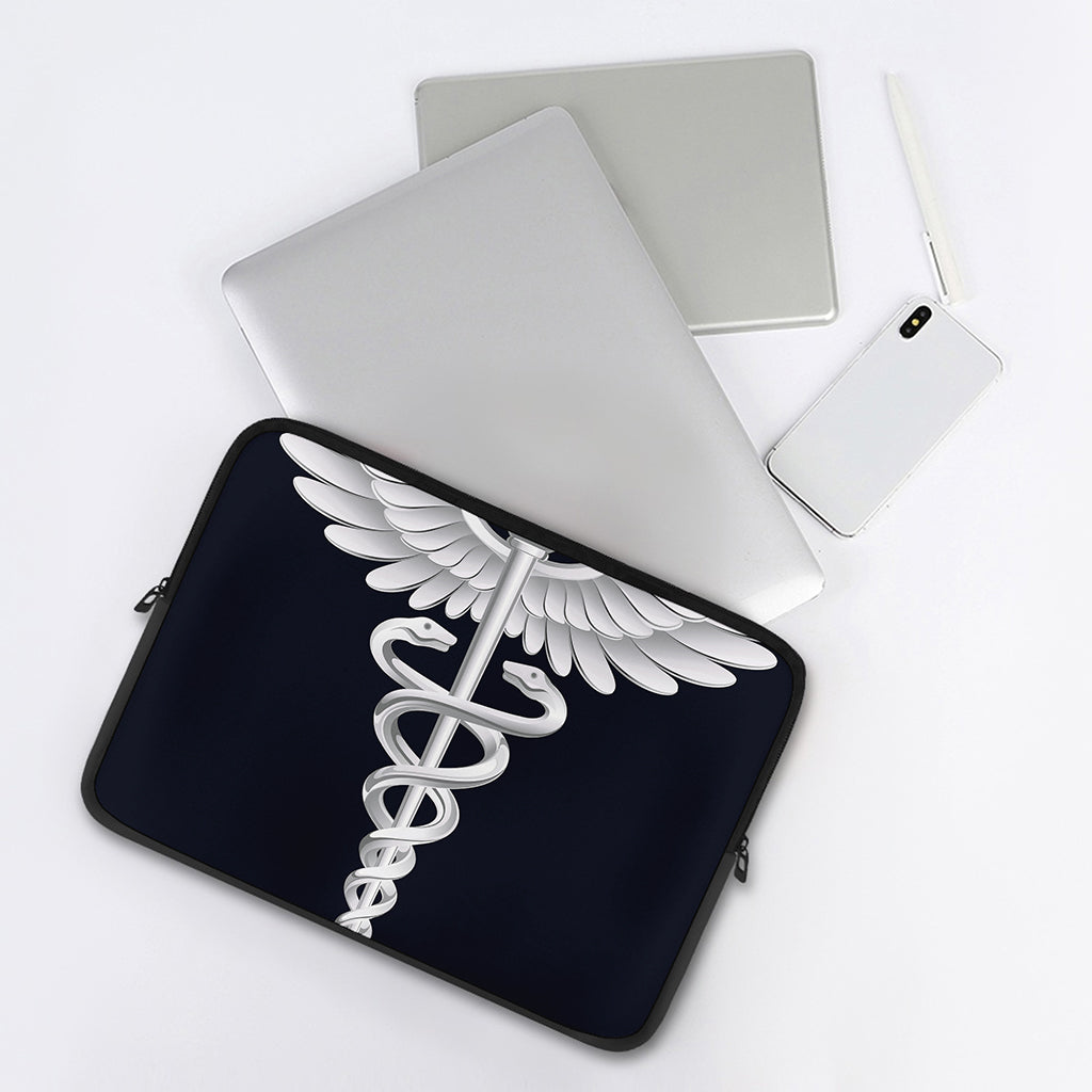 Caduceus Symbol Of Medicine Print Laptop Sleeve