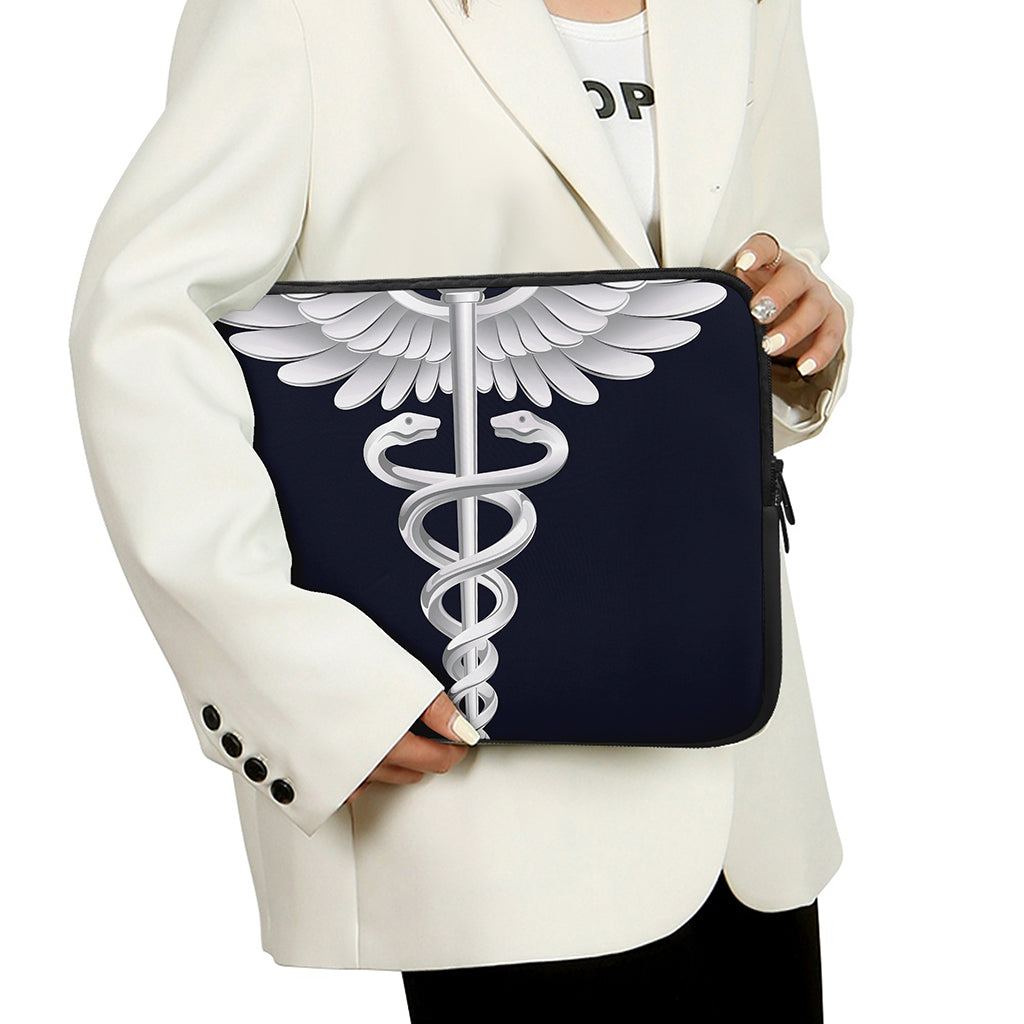 Caduceus Symbol Of Medicine Print Laptop Sleeve