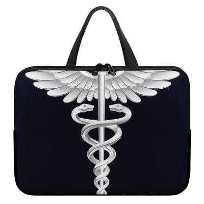 Caduceus Symbol Of Medicine Print Laptop Sleeve With Handle