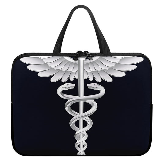 Caduceus Symbol Of Medicine Print Laptop Sleeve With Handle