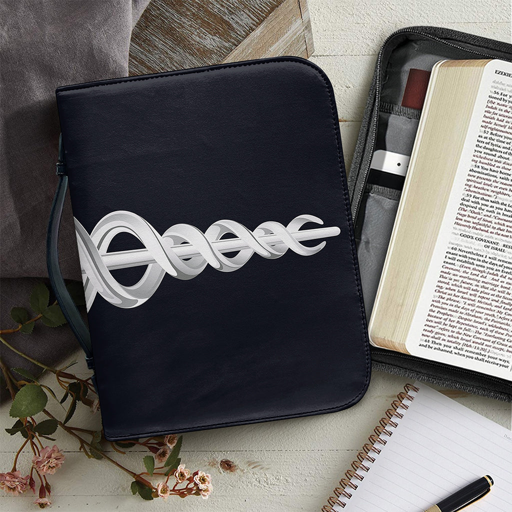 Caduceus Symbol Of Medicine Print Leather Bible Cover
