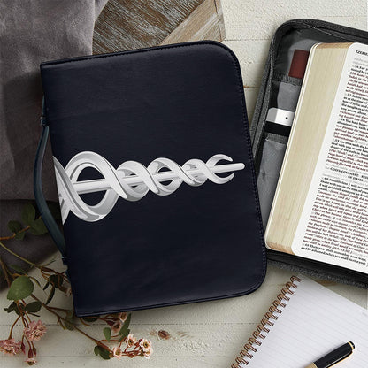 Caduceus Symbol Of Medicine Print Leather Bible Cover
