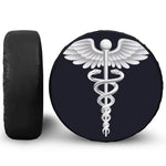 Caduceus Symbol Of Medicine Print Leather Spare Tire Cover