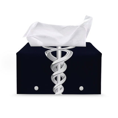 Caduceus Symbol Of Medicine Print Leather Tissue Box Cover