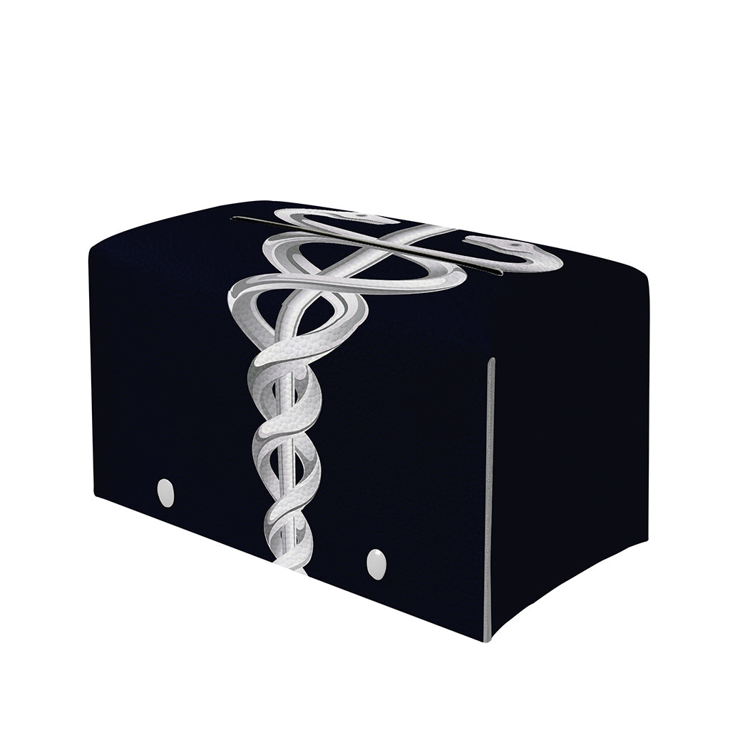 Caduceus Symbol Of Medicine Print Leather Tissue Box Cover