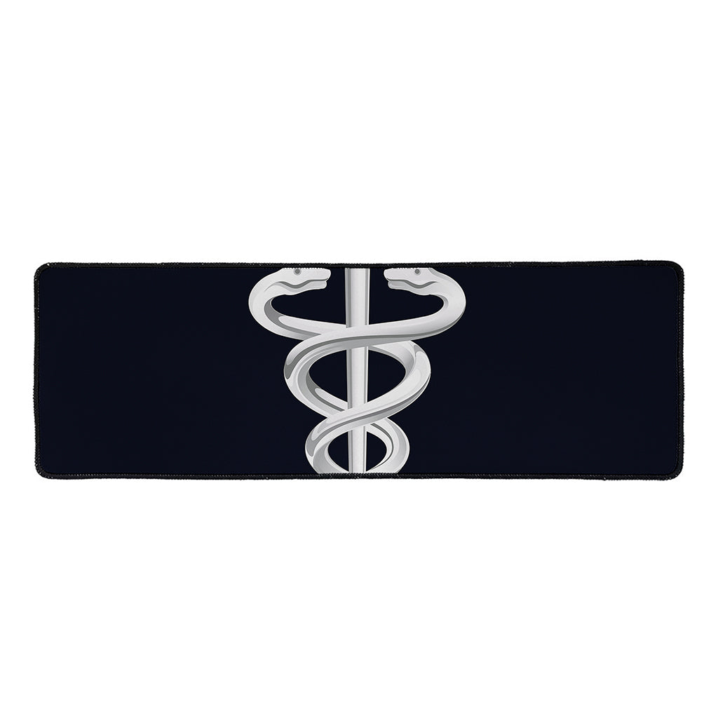 Caduceus Symbol Of Medicine Print Long Kitchen Mat
