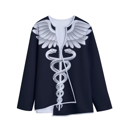 Caduceus Symbol Of Medicine Print Long Sleeve Short Coat