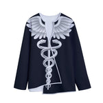 Caduceus Symbol Of Medicine Print Long Sleeve Short Coat