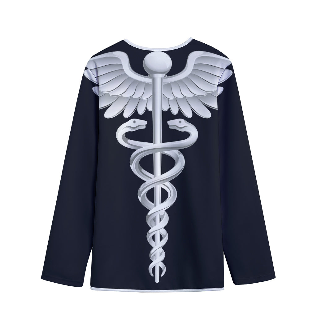 Caduceus Symbol Of Medicine Print Long Sleeve Short Coat