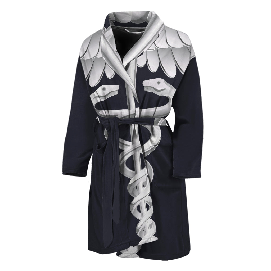 Caduceus Symbol Of Medicine Print Men's Bathrobe