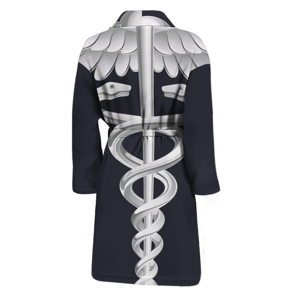 Caduceus Symbol Of Medicine Print Men's Bathrobe