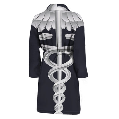 Caduceus Symbol Of Medicine Print Men's Bathrobe