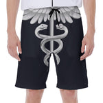 Caduceus Symbol Of Medicine Print Men's Beach Shorts