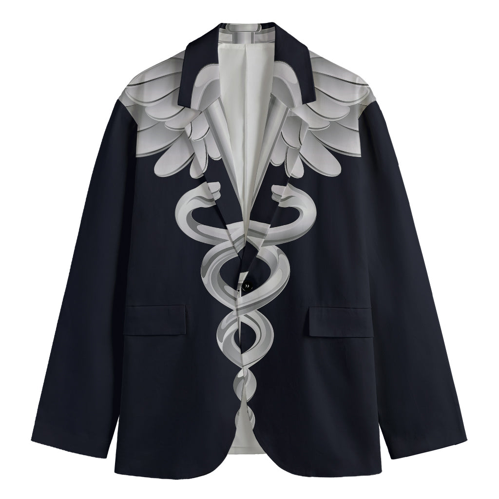 Caduceus Symbol Of Medicine Print Men's Blazer