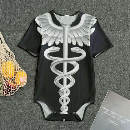 Caduceus Symbol Of Medicine Print Men's Bodysuit