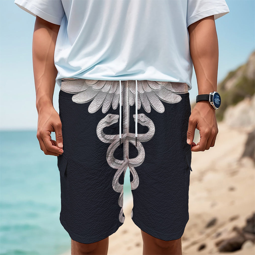 Caduceus Symbol Of Medicine Print Men's Cargo Shorts