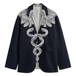 Caduceus Symbol Of Medicine Print Men's Cotton Blazer