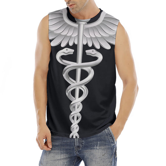 Caduceus Symbol Of Medicine Print Men's Fitness Tank Top
