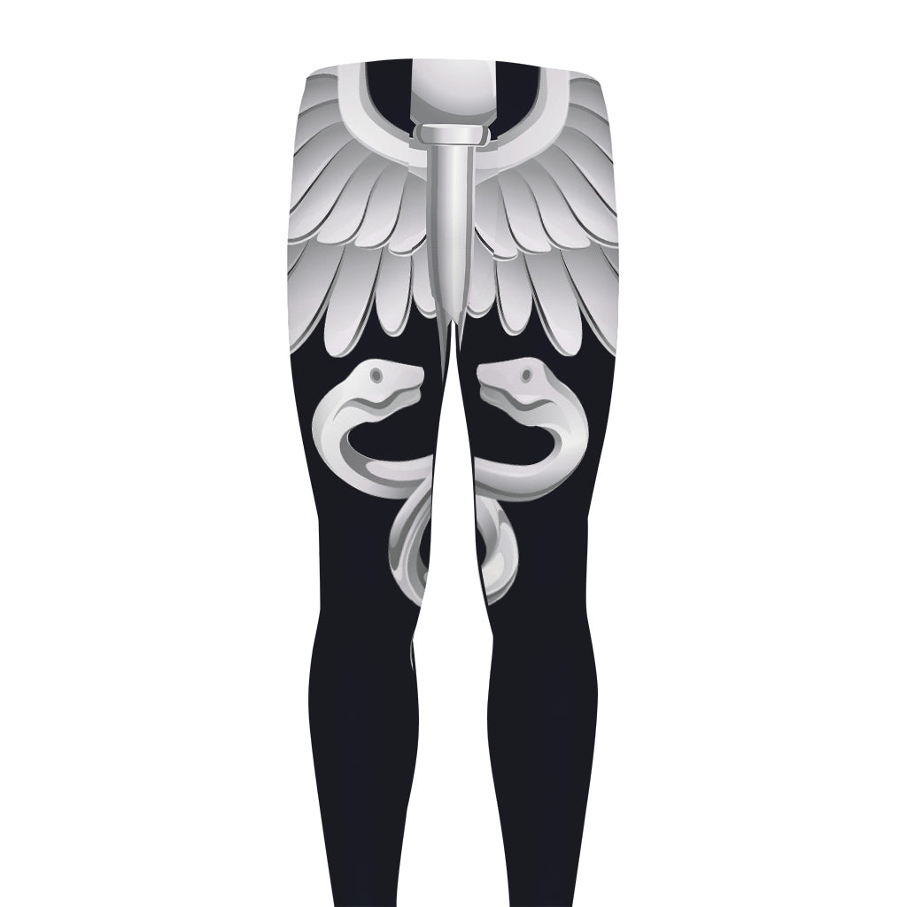 Caduceus Symbol Of Medicine Print Men's leggings