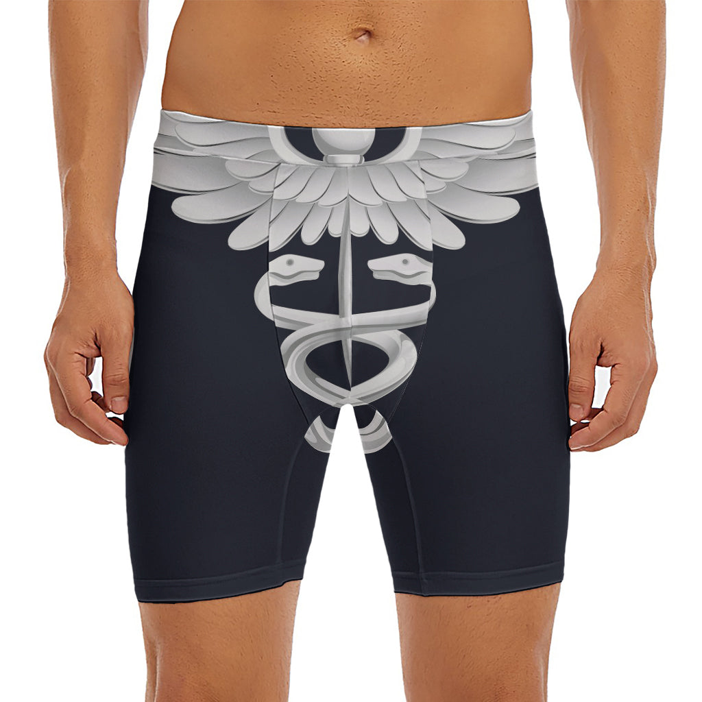 Caduceus Symbol Of Medicine Print Men's Long Boxer Briefs