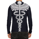 Caduceus Symbol Of Medicine Print Men's Long Sleeve Rash Guard