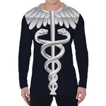 Caduceus Symbol Of Medicine Print Men's Long Sleeve T-Shirt
