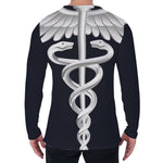 Caduceus Symbol Of Medicine Print Men's Long Sleeve T-Shirt