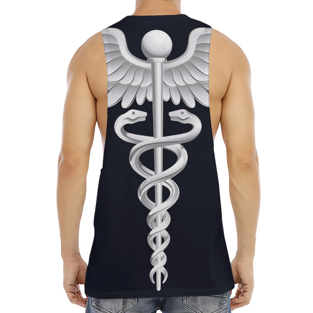 Caduceus Symbol Of Medicine Print Men's Muscle Tank Top
