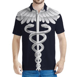 Caduceus Symbol Of Medicine Print Men's Polo Shirt