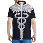 Caduceus Symbol Of Medicine Print Men's Polo Shirt