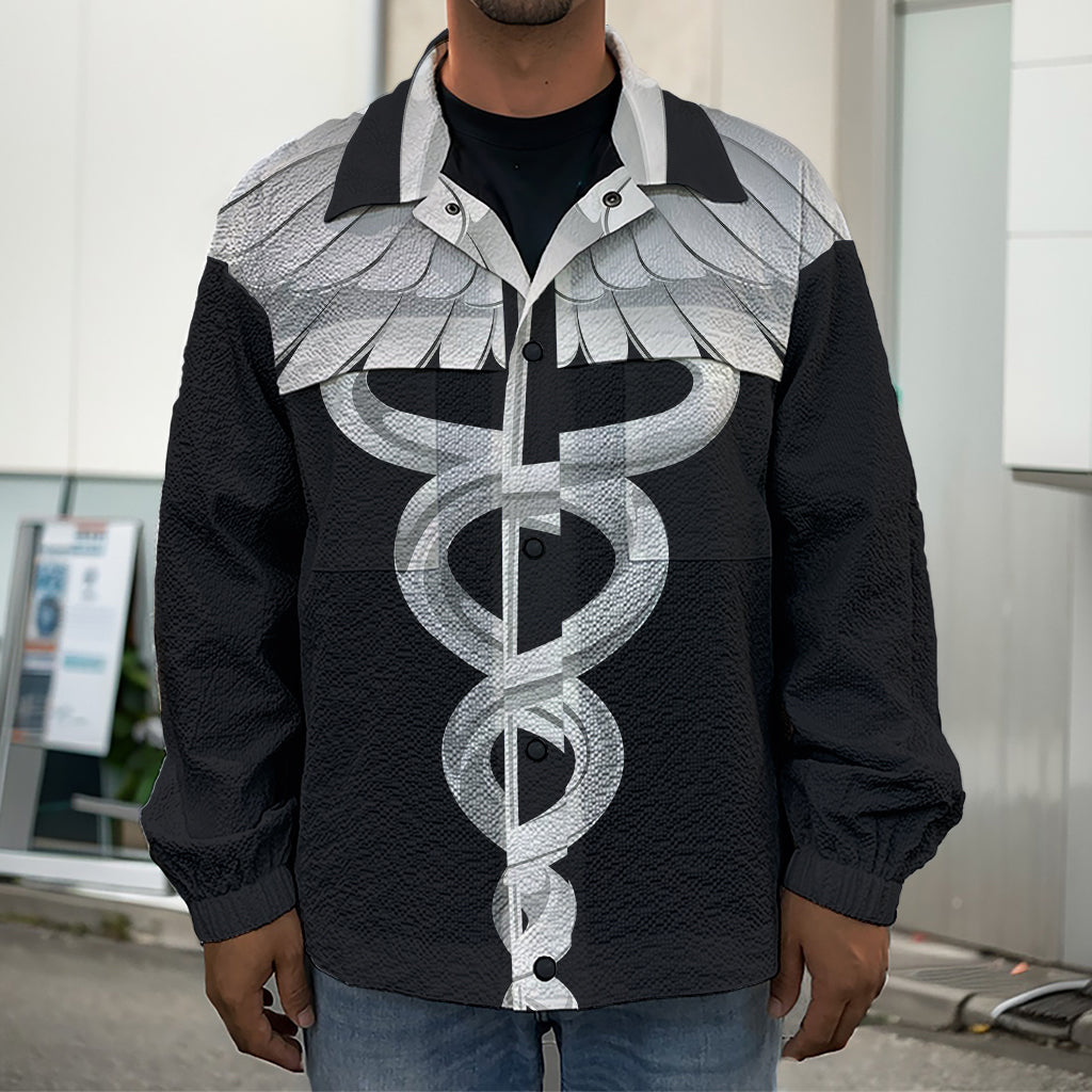 Caduceus Symbol Of Medicine Print Men's Shirt Jacket