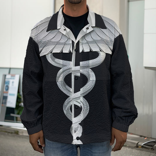 Caduceus Symbol Of Medicine Print Men's Shirt Jacket