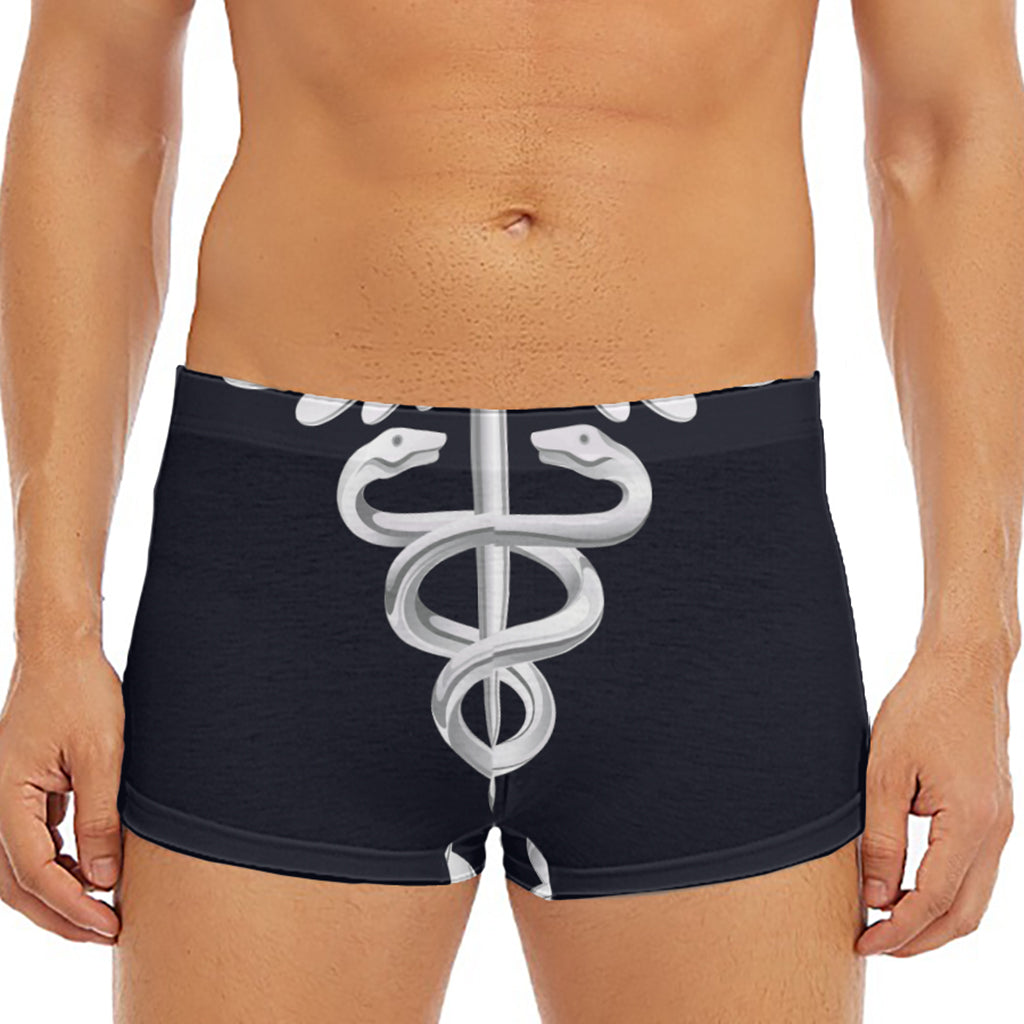 Caduceus Symbol Of Medicine Print Men's Short Boxer Briefs