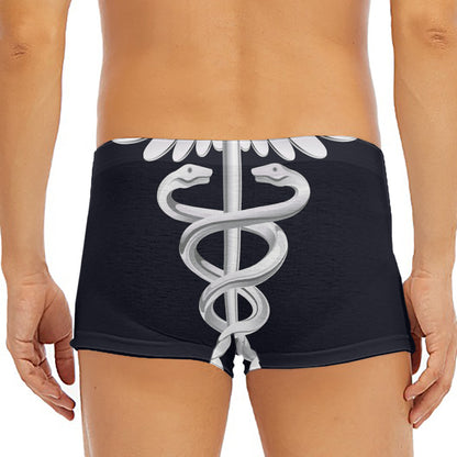 Caduceus Symbol Of Medicine Print Men's Short Boxer Briefs