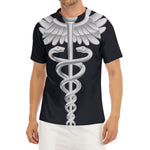 Caduceus Symbol Of Medicine Print Men's Short Sleeve Rash Guard