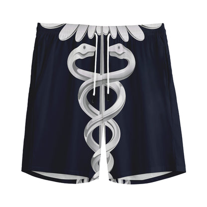 Caduceus Symbol Of Medicine Print Men's Sports Shorts