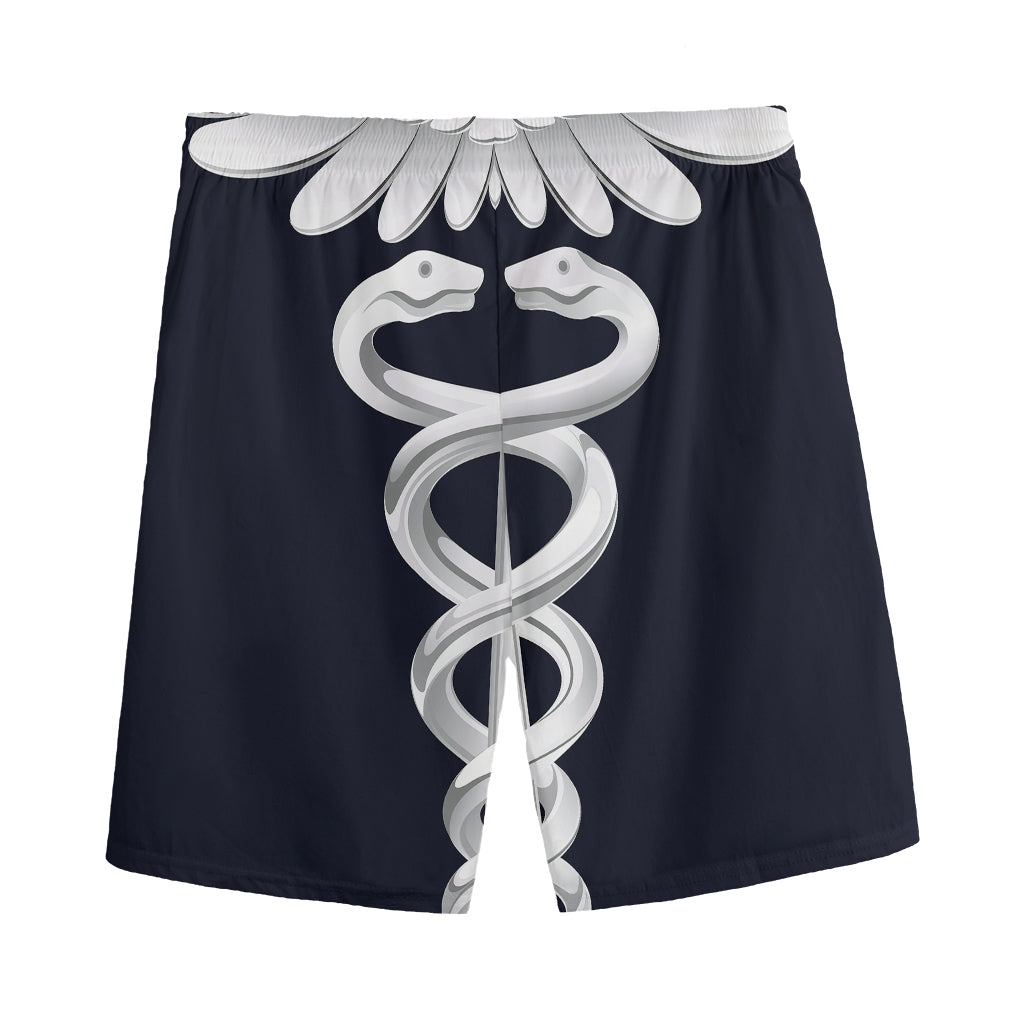 Caduceus Symbol Of Medicine Print Men's Sports Shorts