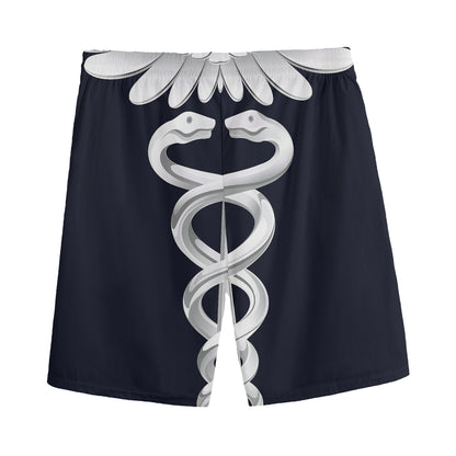 Caduceus Symbol Of Medicine Print Men's Sports Shorts