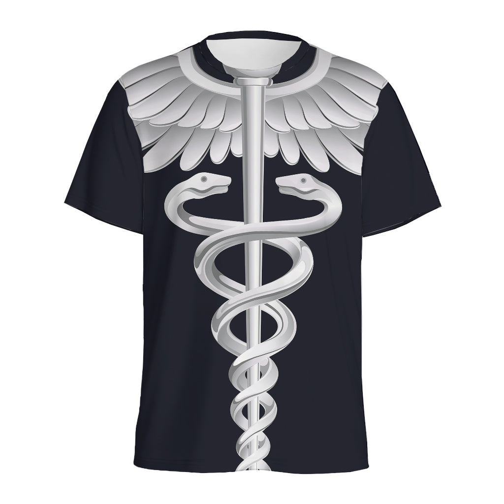 Caduceus Symbol Of Medicine Print Men's Sports T-Shirt