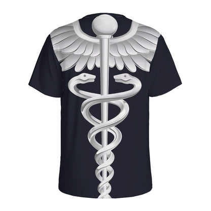 Caduceus Symbol Of Medicine Print Men's Sports T-Shirt