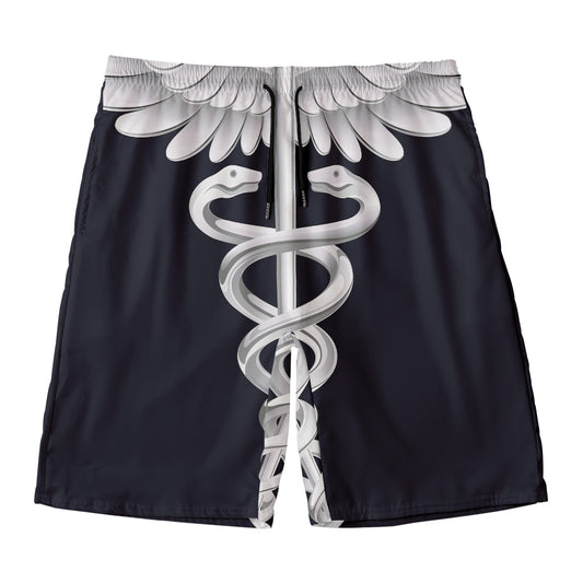 Caduceus Symbol Of Medicine Print Men's Swim Trunks