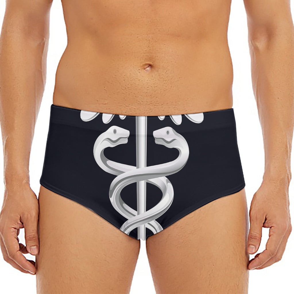 Caduceus Symbol Of Medicine Print Men's Triangle Swim Briefs