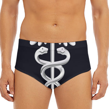 Caduceus Symbol Of Medicine Print Men's Triangle Swim Briefs