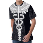 Caduceus Symbol Of Medicine Print Men's Velvet T-Shirt