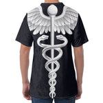 Caduceus Symbol Of Medicine Print Men's Velvet T-Shirt