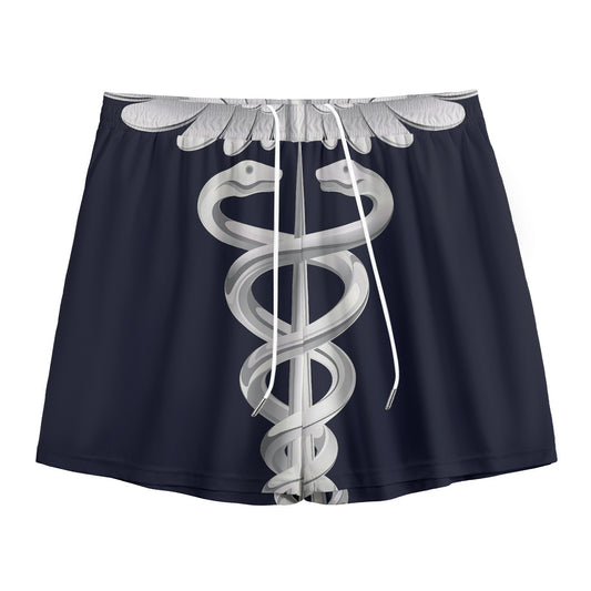 Caduceus Symbol Of Medicine Print Mesh Shorts