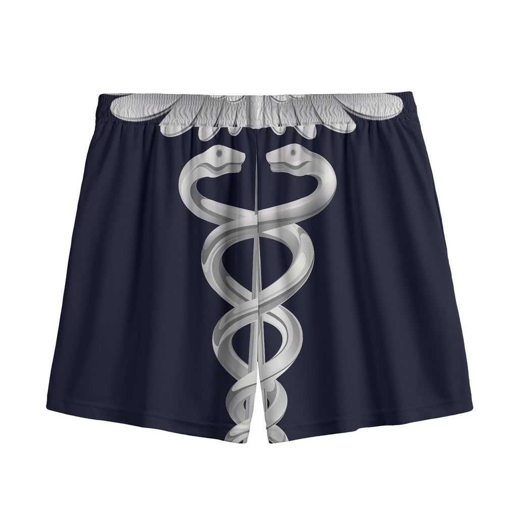Caduceus Symbol Of Medicine Print Mesh Shorts